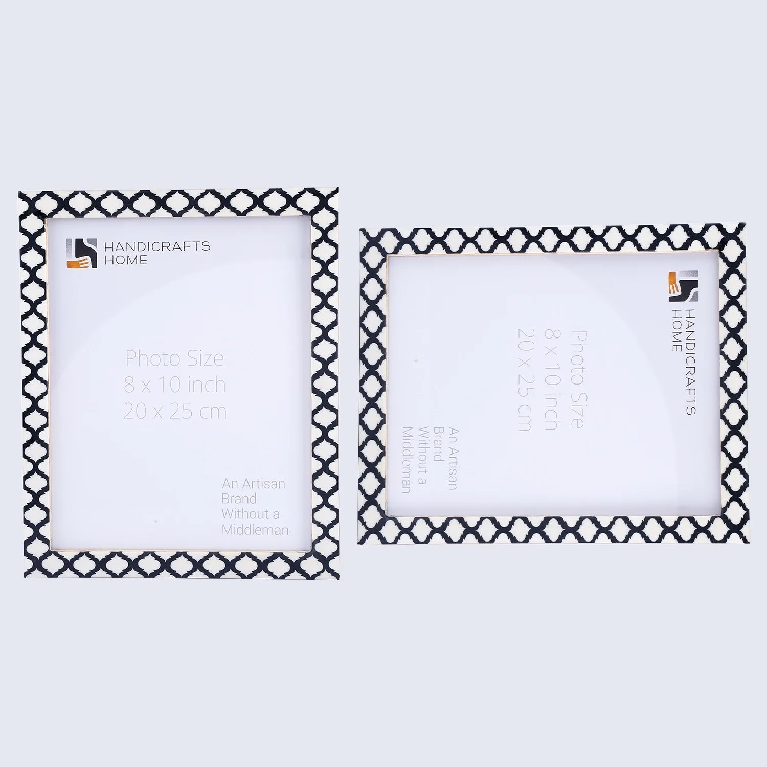 Picture Frames Casablanca Negra Pattern Resin Inlay Collection in 3 Sizes, Pack of 2