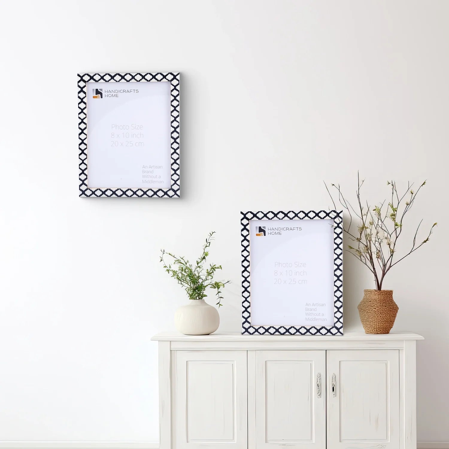 Picture Frames Casablanca Negra Pattern Resin Inlay Collection in 3 Sizes, Pack of 2