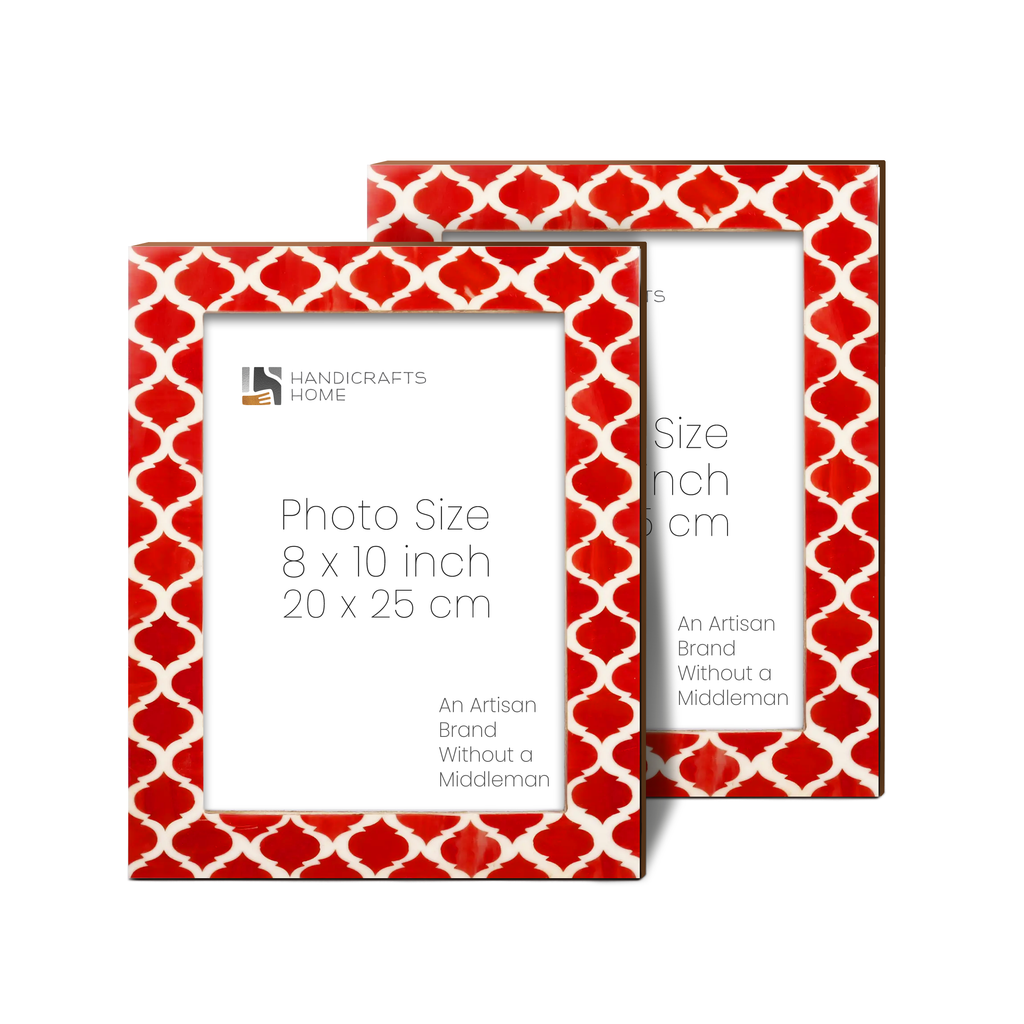 Picture Frames Casablanca Pimienta Pattern Resin Inlay Collection in 3 Sizes, Pack of 2