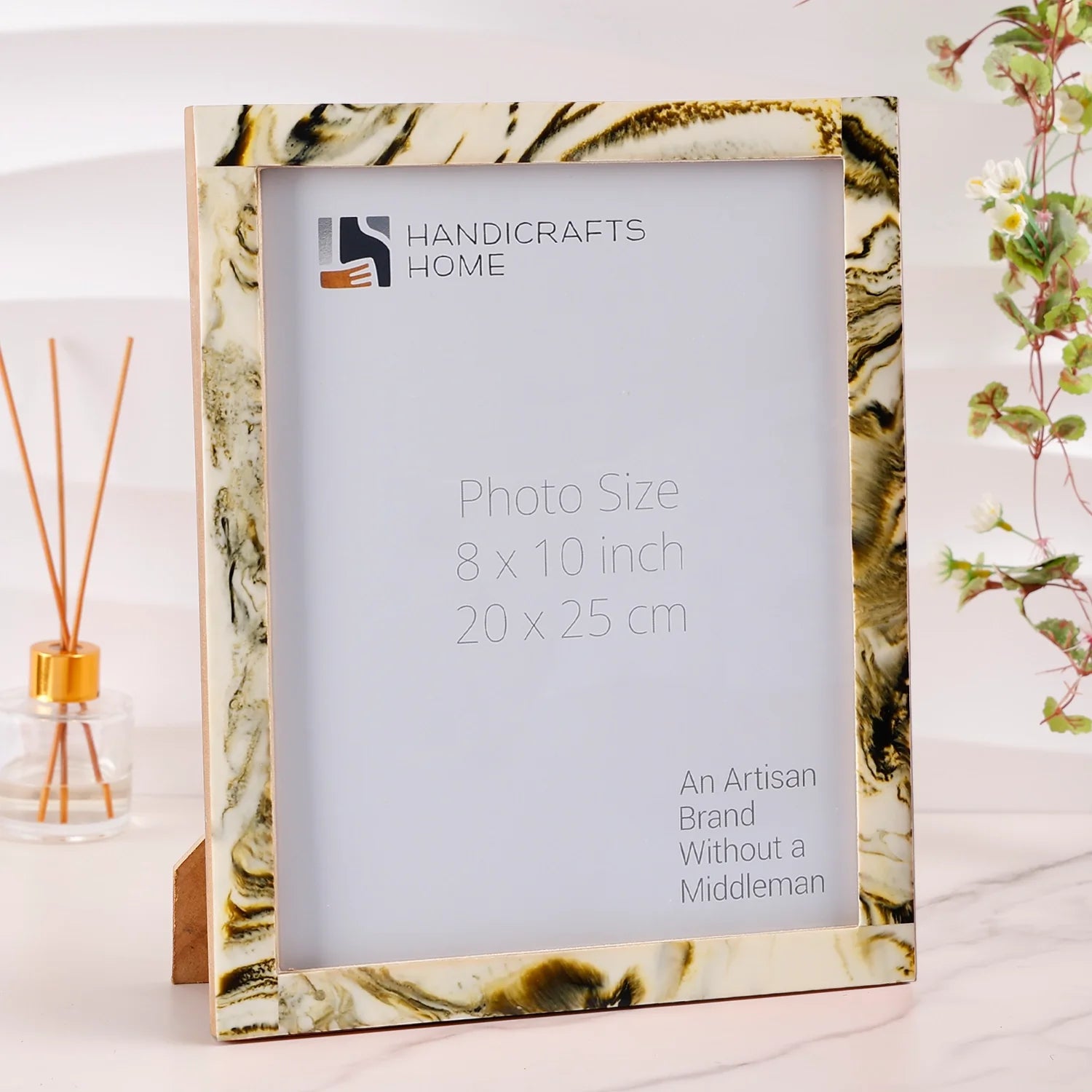 Picture Frames Deco Marble Pattern Resin Inlay Collection in 3 Sizes, Pack of 2