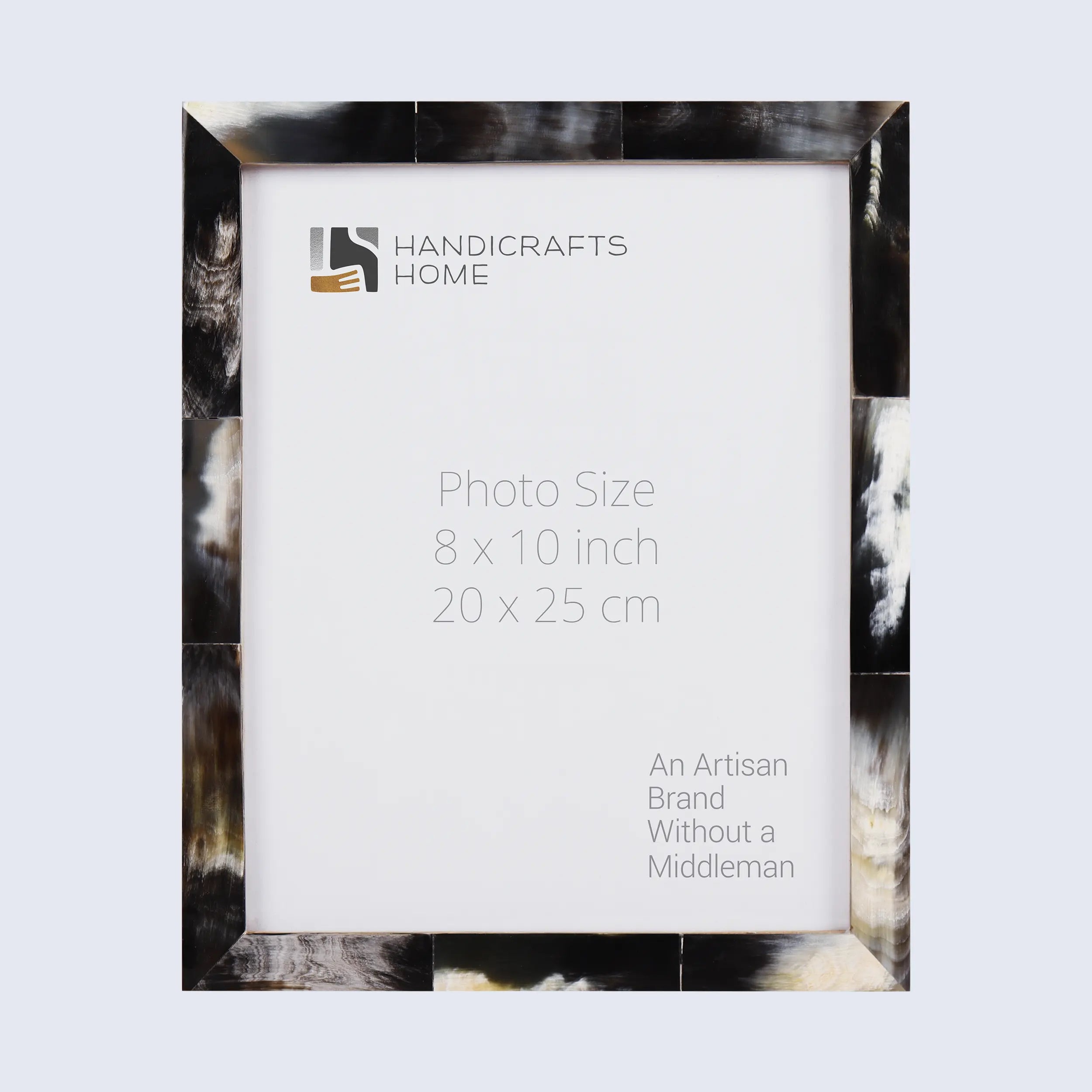 Picture Frames Essence Pattern Horn Inlay Collection in 4 Sizes, Black