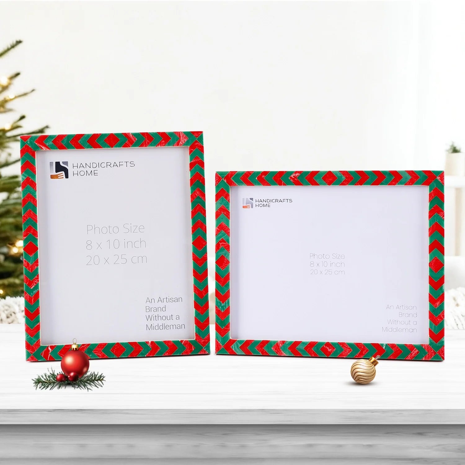 Picture Frames Lisbon Gems Pattern Resin Inlay Collection in 3 Sizes, Pack of 2