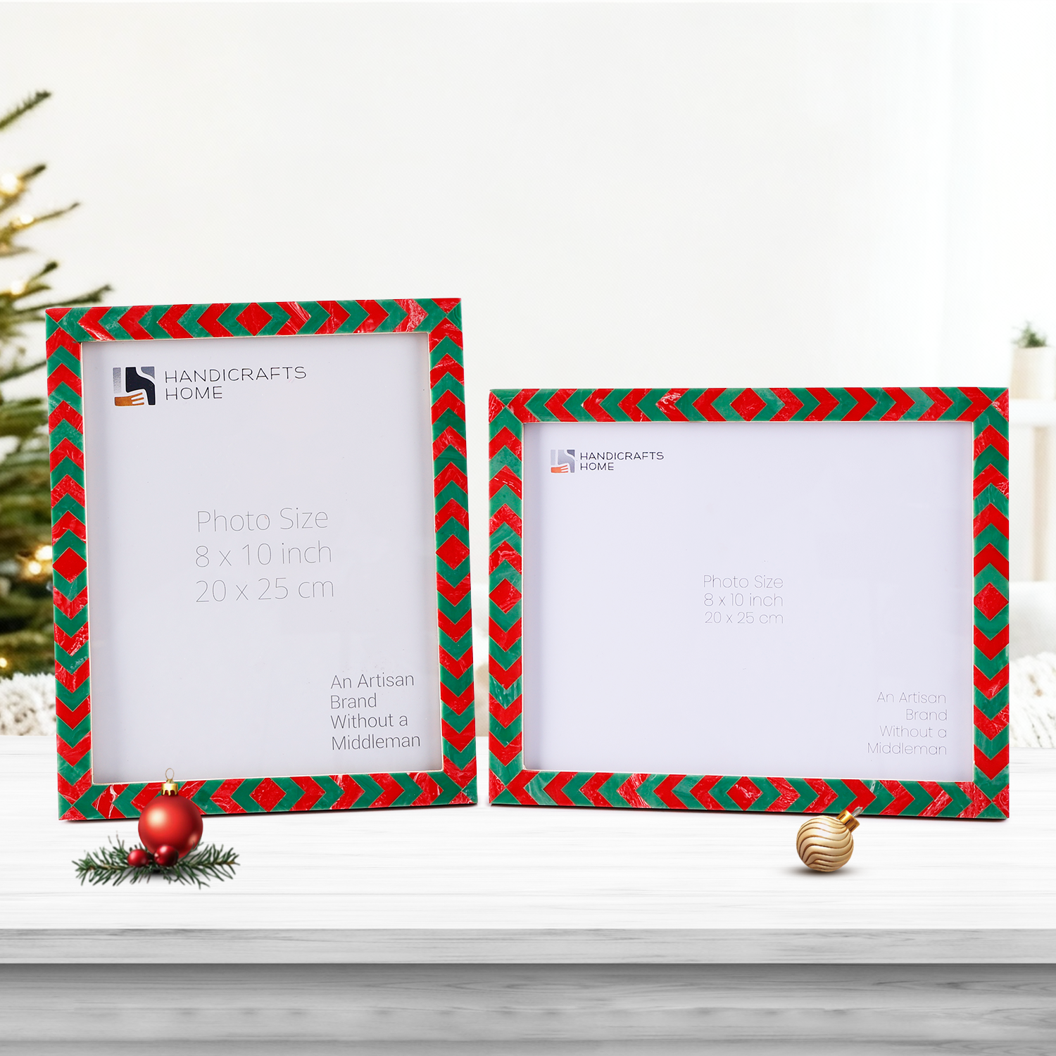 Picture Frames Lisbon Piri Pattern Resin Inlay Collection in 3 Sizes, Pack of 2