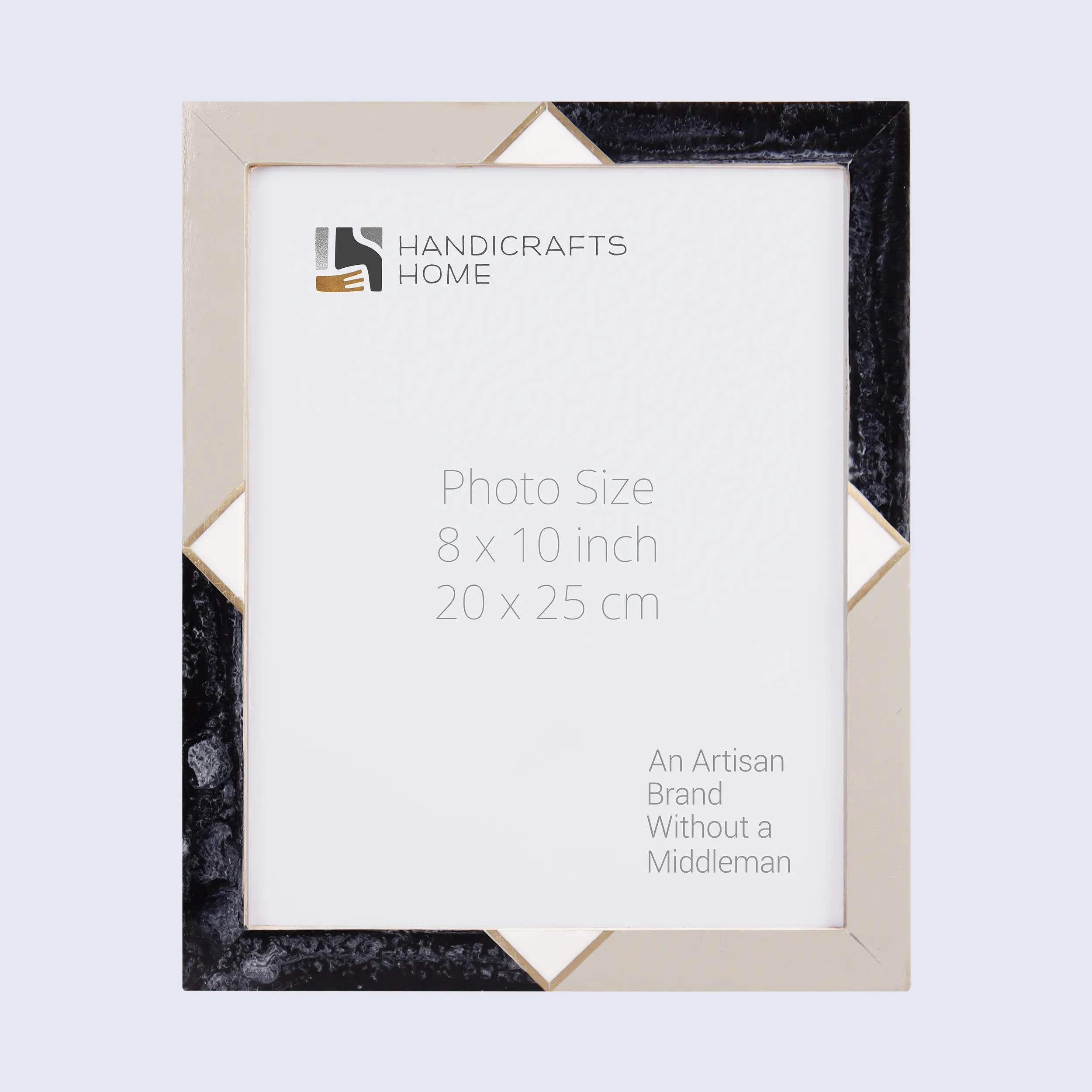 Picture Frames Menton Grey Pattern Resin Inlay Collection in 3 Sizes
