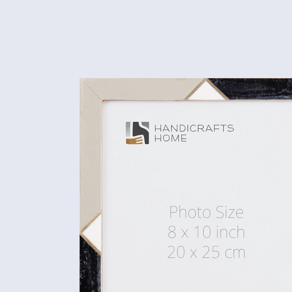 Picture Frames Menton Grey Pattern Resin Inlay Collection in 3 Sizes
