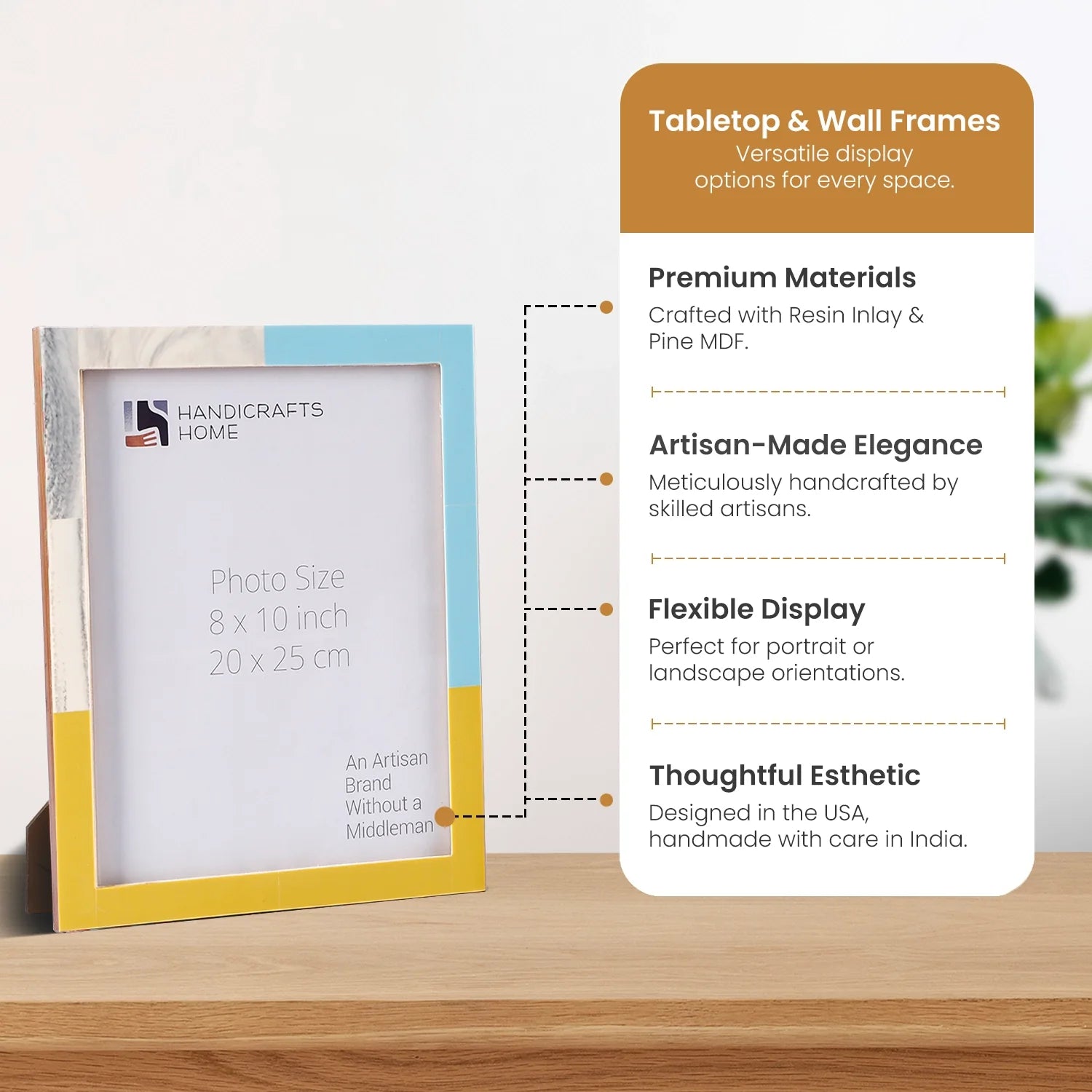 Picture Frames Mondrian Driftwood Pattern Resin Inlay Collection in 3 Sizes, Pack of 2
