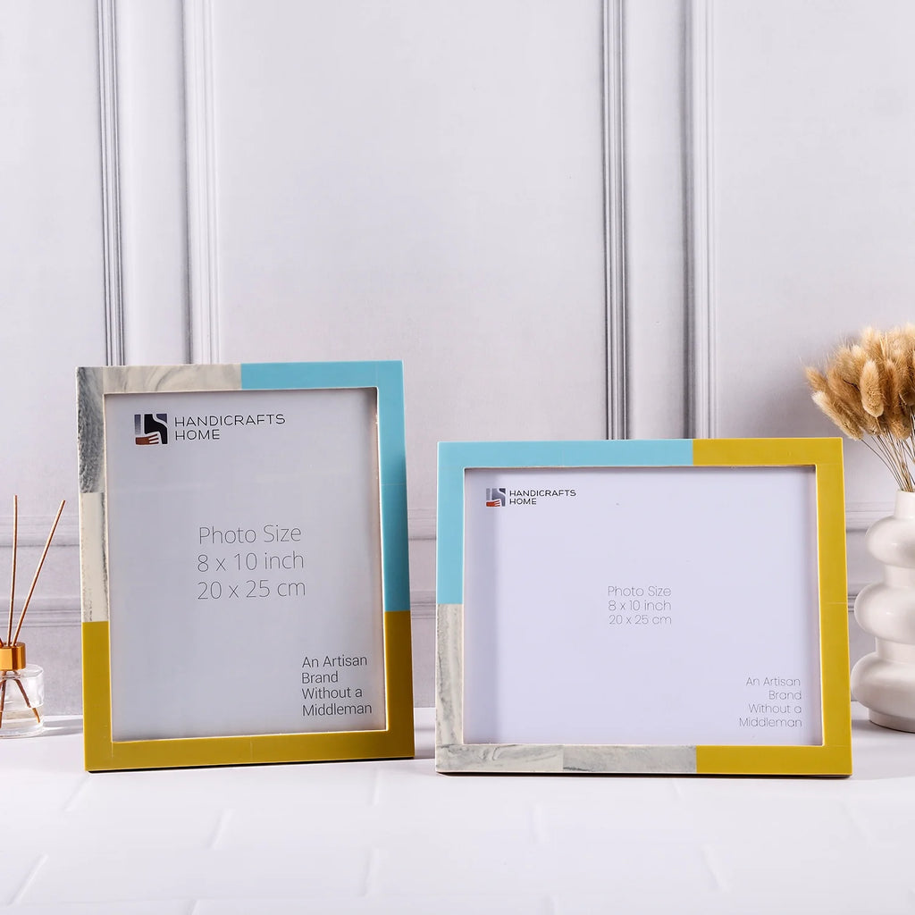 Picture Frames Mondrian Driftwood Pattern Resin Inlay Collection in 3 Sizes, Pack of 2