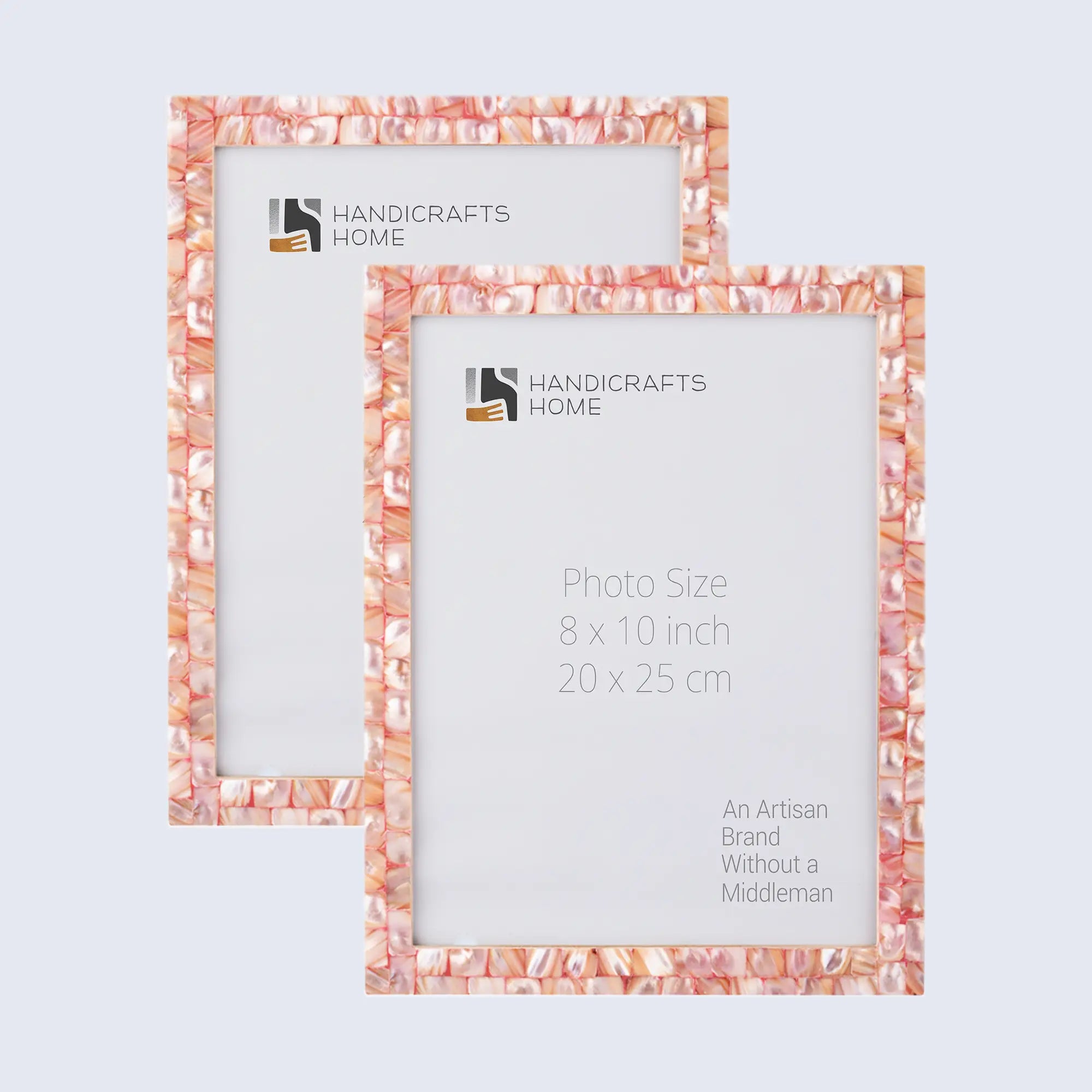 Picture Frames Mother of Pearl Pack of 2 Collection in 3 Sizes, Pink