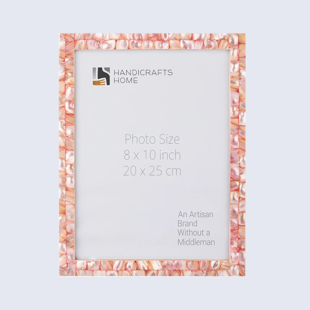Picture Frames Mother of Pearl Collection in 3 Sizes, Pink