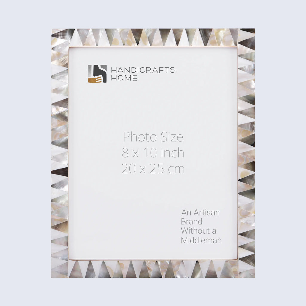 Picture Frames Pearlescent Ivory Pattern Mother of Pearl Collection in 3 Sizes