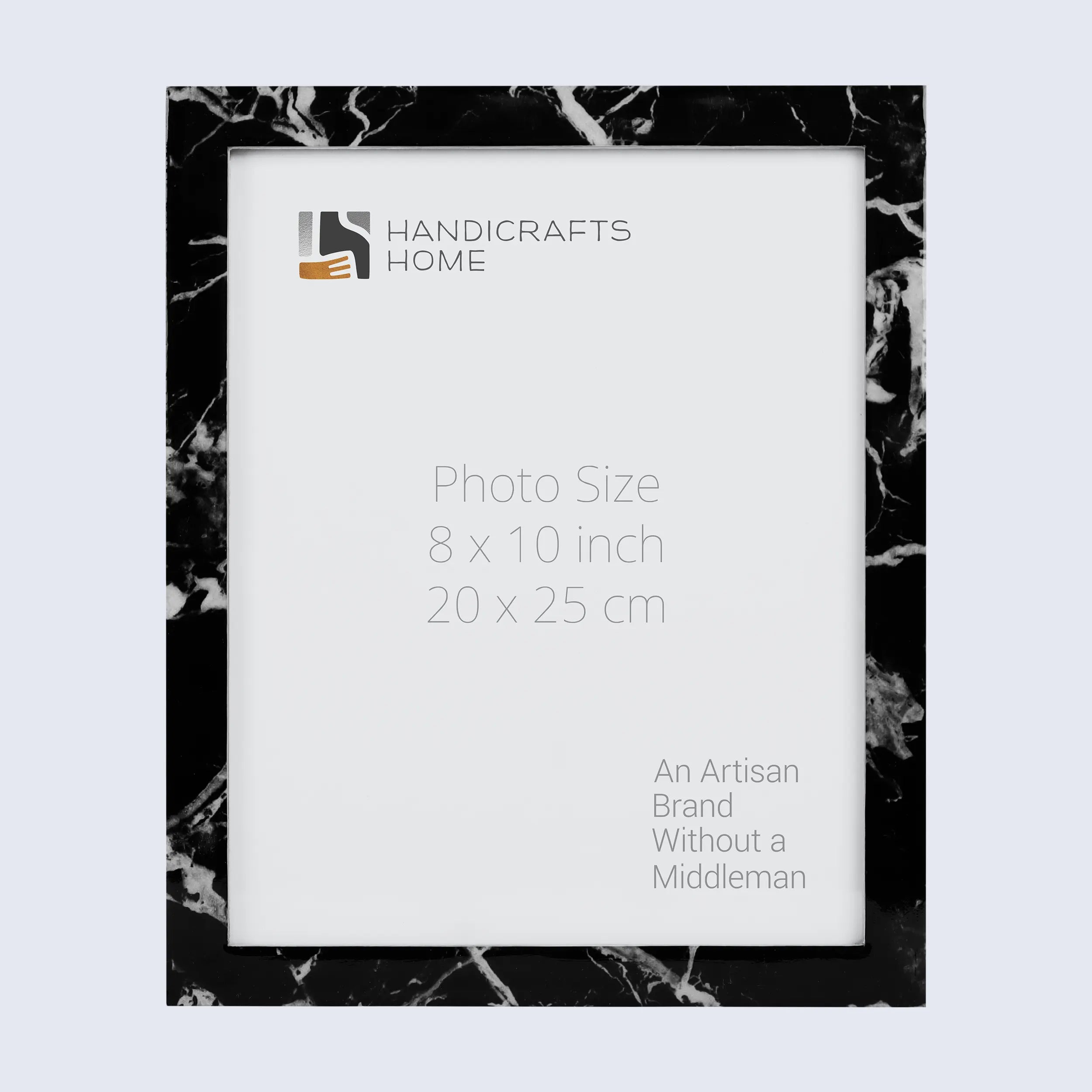 Picture Frames Rare Earth Marble Black Pattern Resin Inlay Collection in 3 Sizes