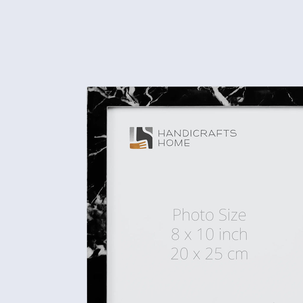 Picture Frames Rare Earth Marble Black Pattern Resin Inlay Collection in 3 Sizes