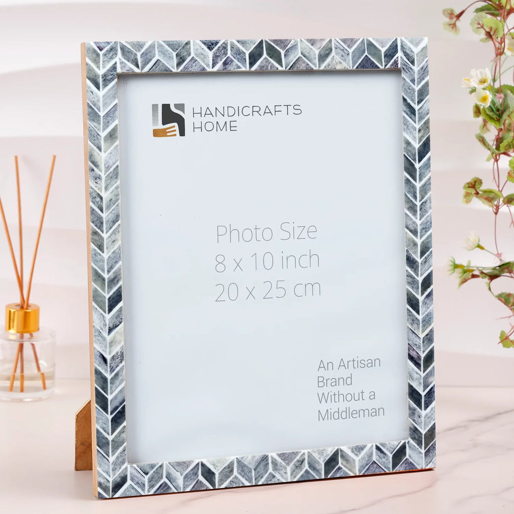 Picture Frames Artic Smoke Pattern Bone & Resin Inlay Collection in 3 Sizes