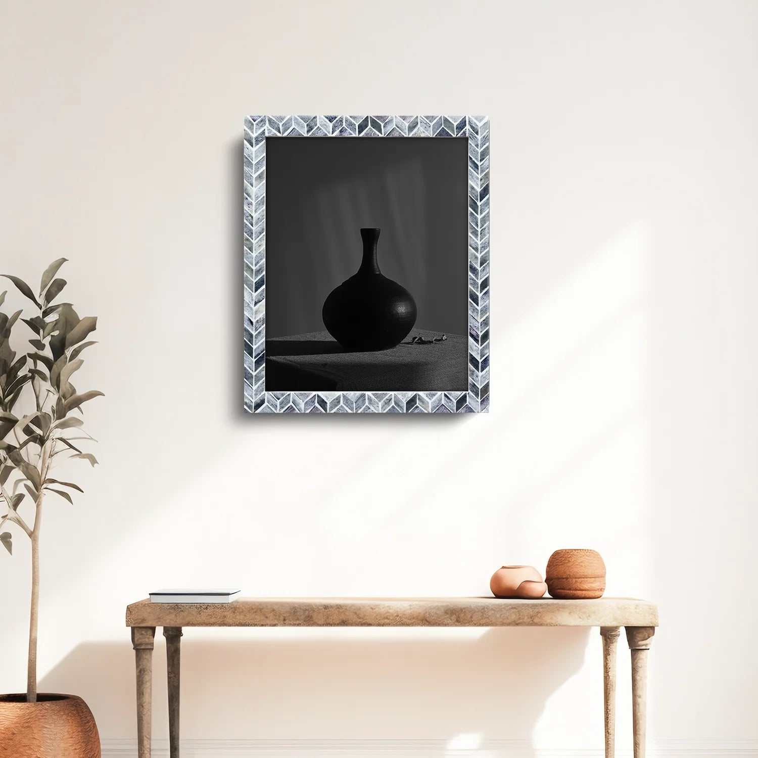 Picture Frames Artic Smoke Pattern Bone & Resin Inlay Collection in 3 Sizes