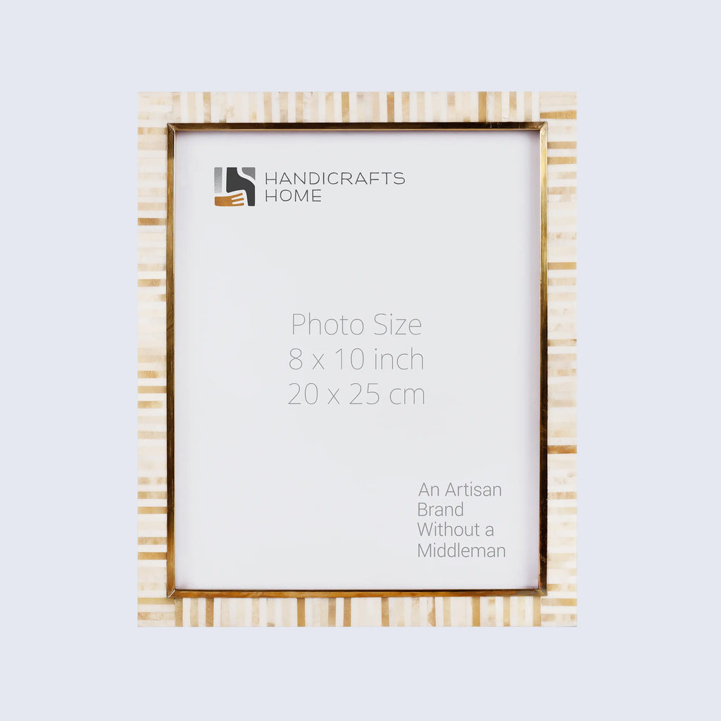 Picture Frames Halo Keys Pattern Bone Inlay White in 3 Sizes
