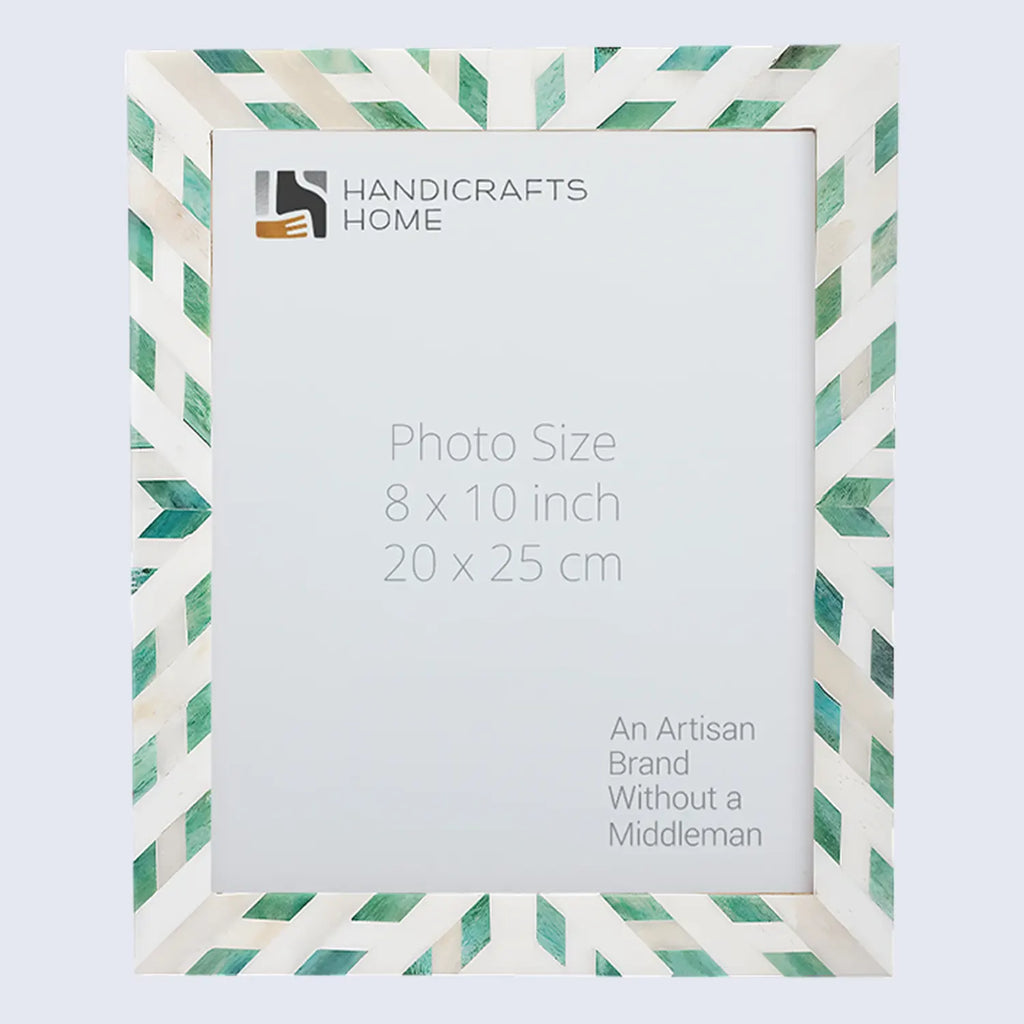 Hypno Nature Bone Inlay Green & White Picture Frame- 4x6, 5x7 and 8x10