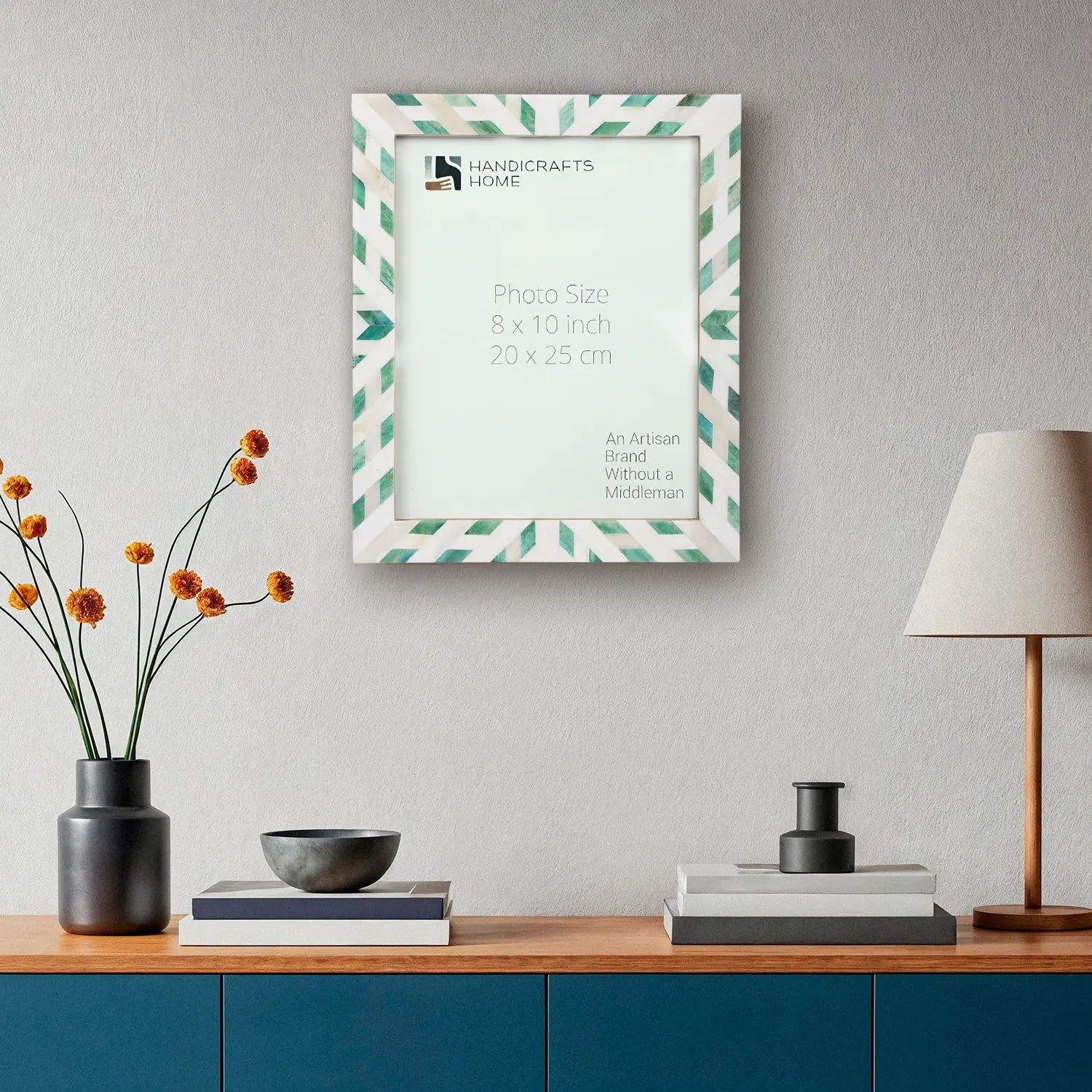 Hypno Nature Bone Inlay Green & White Picture Frame- 4x6, 5x7 and 8x10