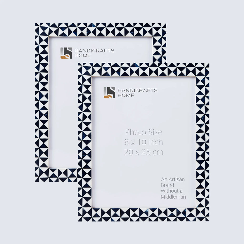 Picture Frames Marquet Indigo Pattern Resin Inlay Collection in 8 Sizes, Pack of 2
