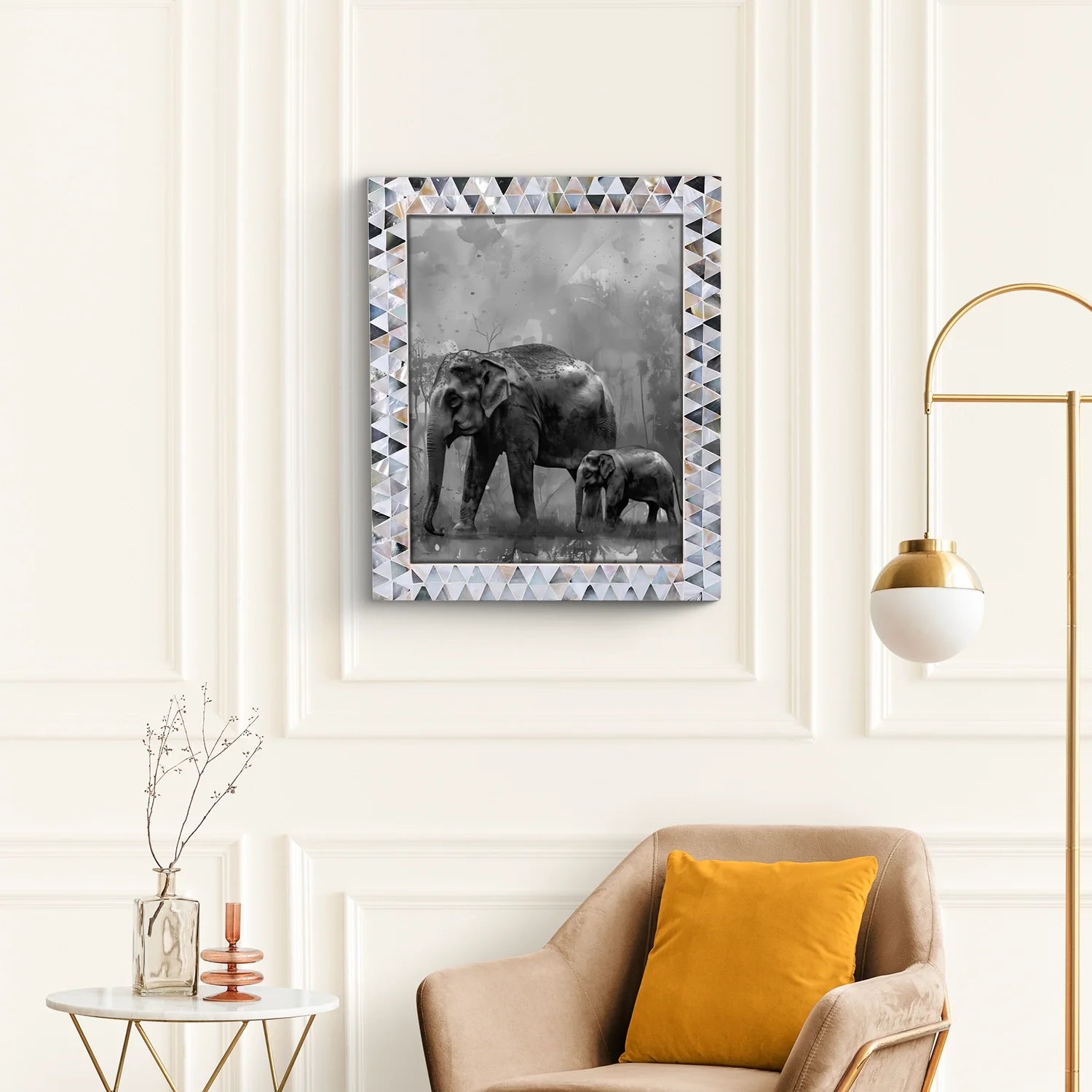 Picture Frames Pearlescent Abyss Pattern Mother of Pearl Collection in 3 Sizes