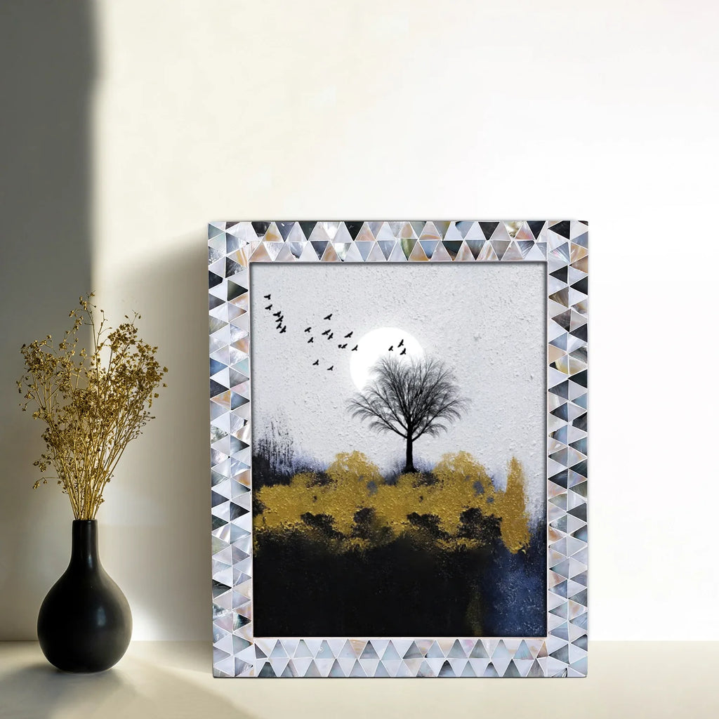 Picture Frames Pearlescent Abyss Pattern Mother of Pearl Collection in 3 Sizes