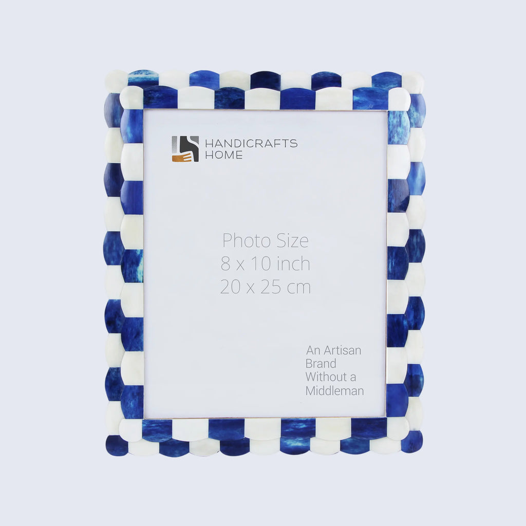 Scalloped Picture Frames Combo Pack of 5, Blue & White