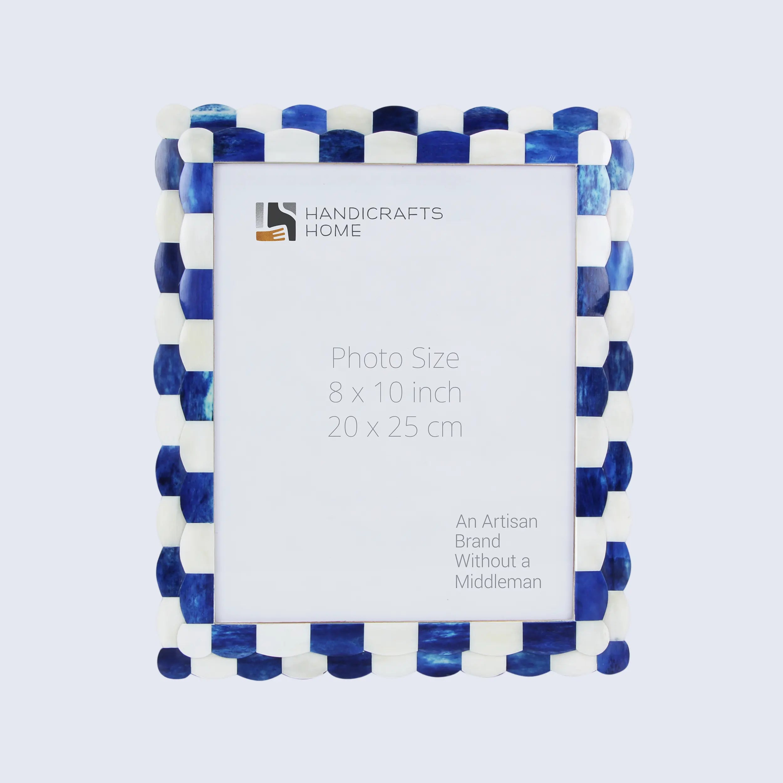 Scalloped Picture Frames Combo Pack of 5, Blue & White