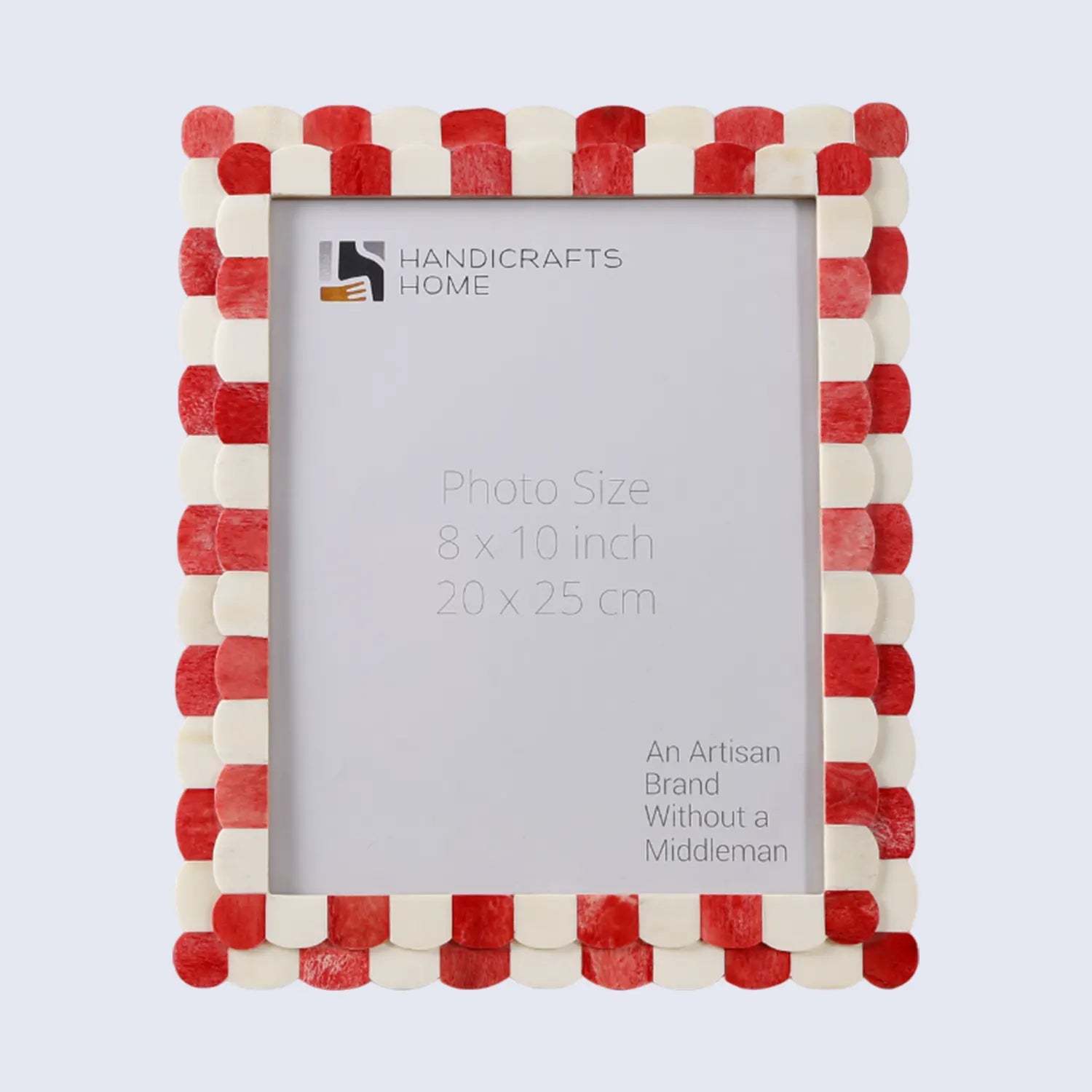 Picture Frames Scalloped Pattern Bone Inlay Collection in 4 sizes, Red