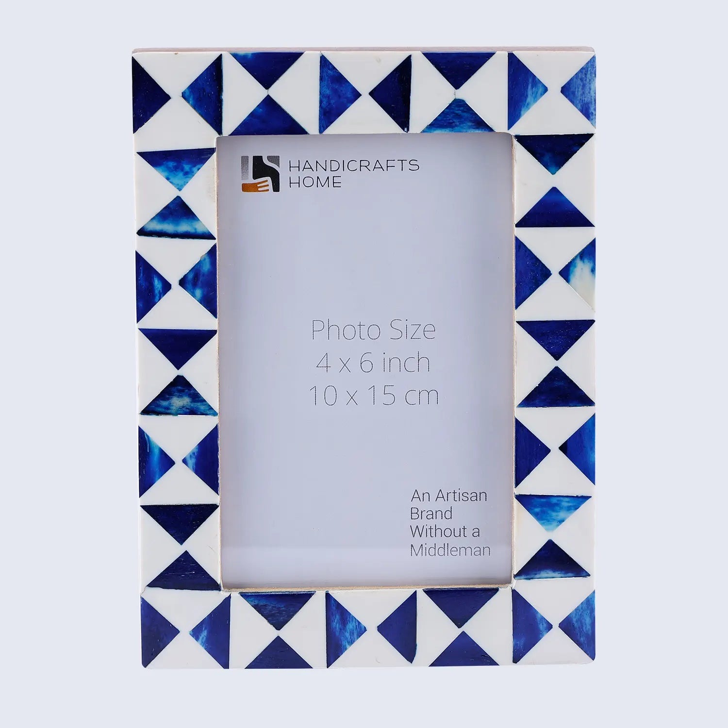 Picture Frames Indigo Bone Inlay Collection in Blue, 4x6