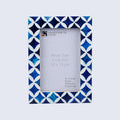 Picture Frames Indigo Mosaic Star Pattern Bone & Resin Inlay Collection, 4x6