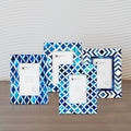 Mosaic Blue 4x6 Picture Frame Set - Combo Pack of 4