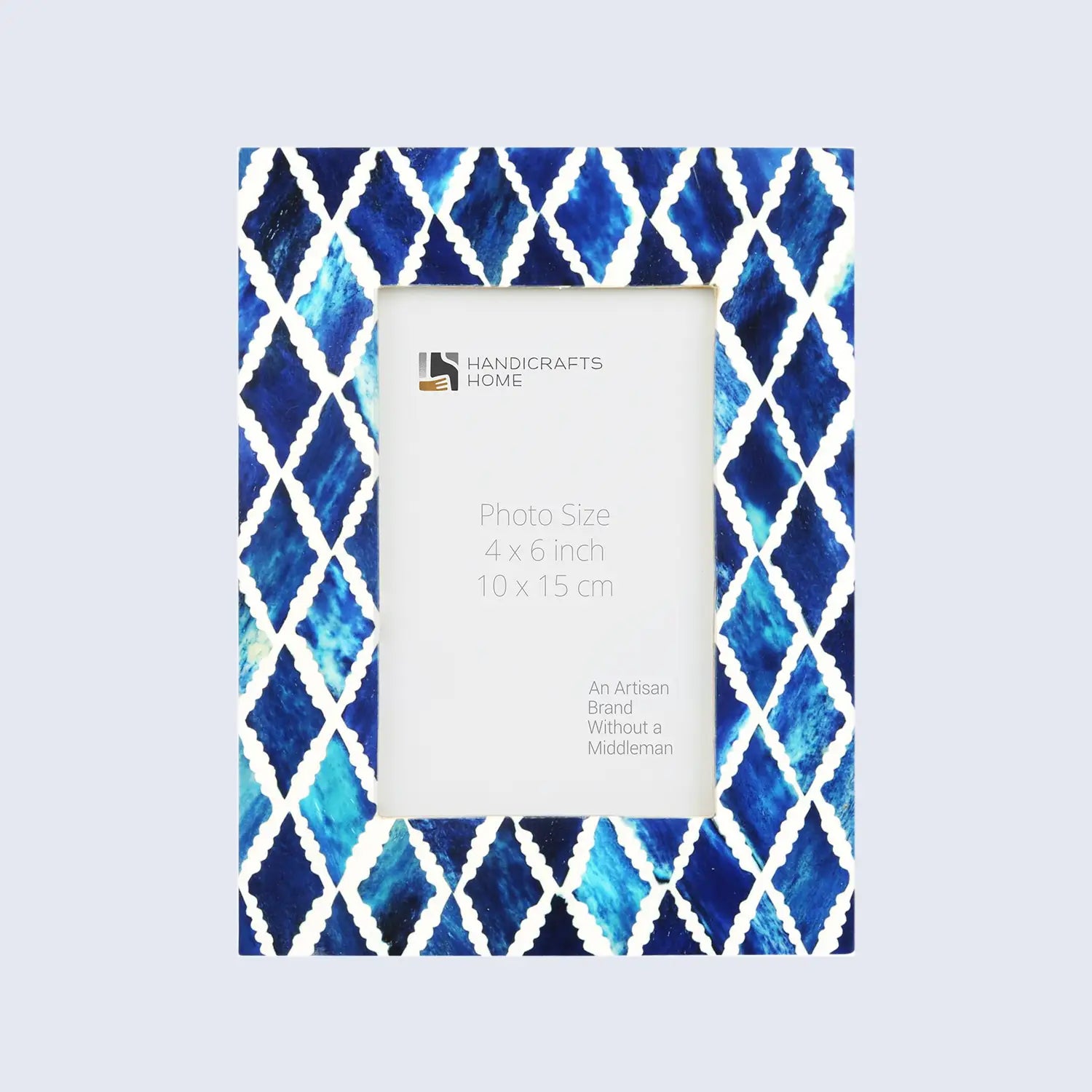 Picture Frames Mosaic Diamond Pattern Bone & Resin Inlay Collection in 3 colors, 4x6