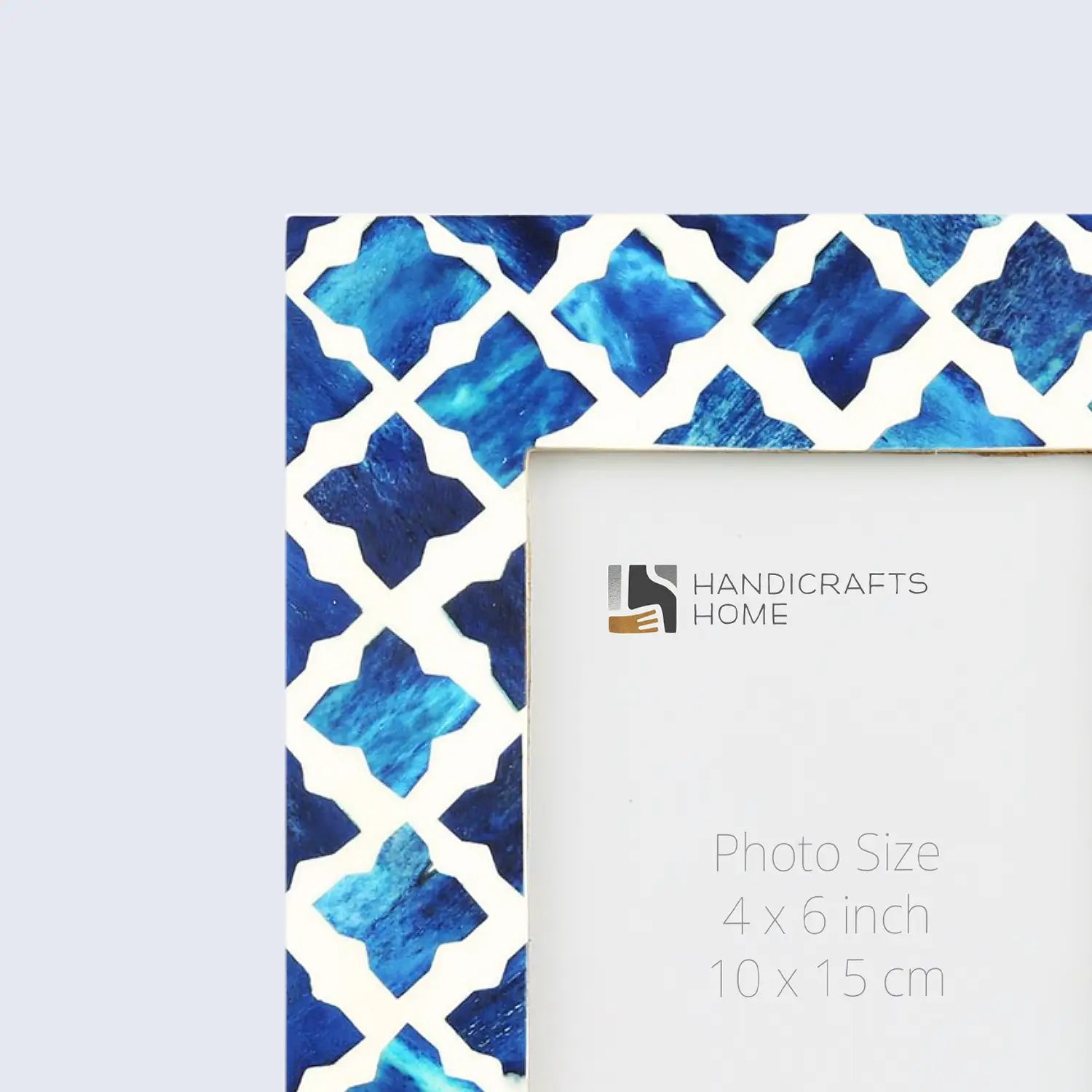 Picture Frames Mosaic Quatrefoil Pattern Bone & Resin Inlay Collection in 3 colors, 4x6