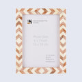 Picture Frames Taj Pattern Bone Inlay Collection in 27 Sizes, Brown