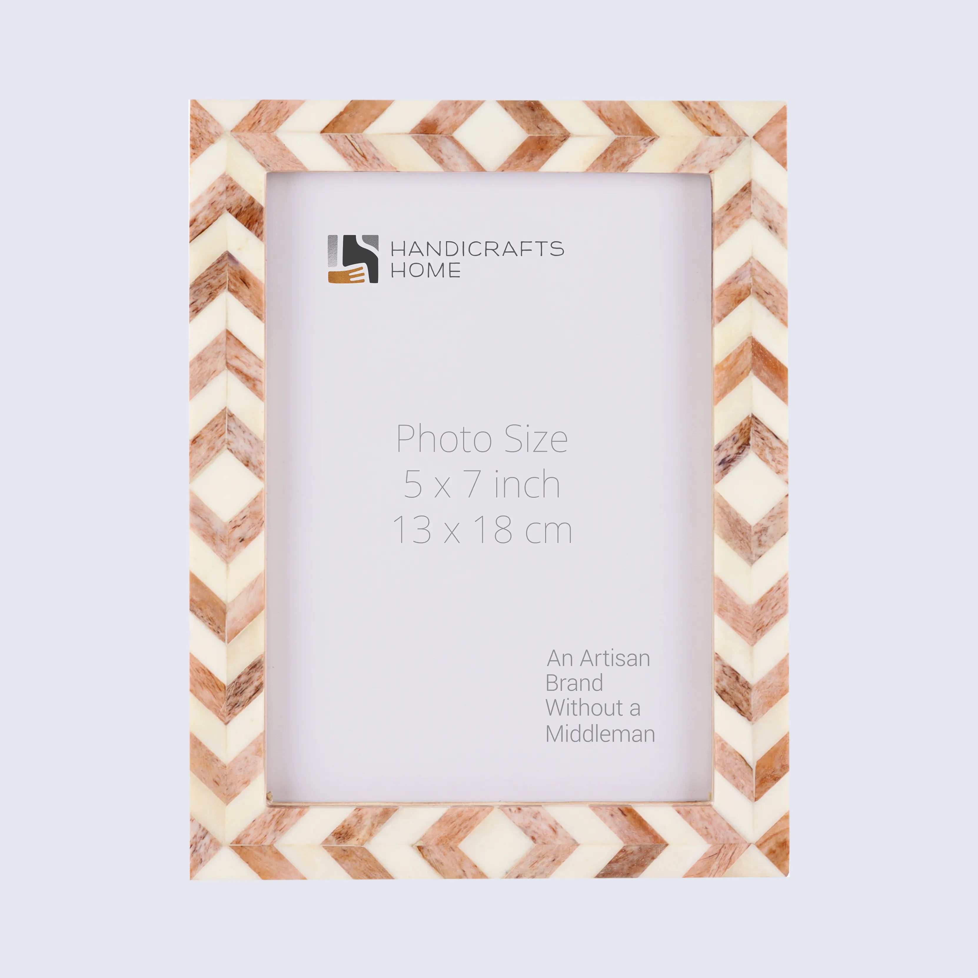 Picture Frames Taj Pattern Bone Inlay Collection in 27 Sizes, Brown