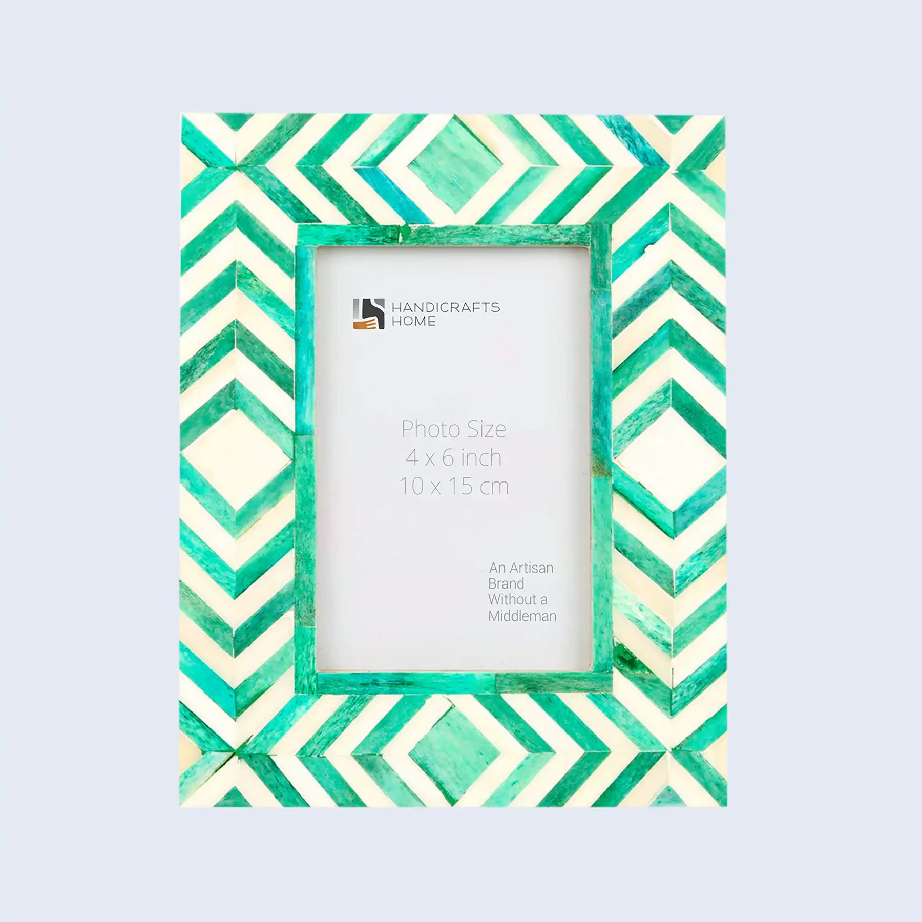 Picture Frames Taj Pattern Bone Inlay Collection in 25 Sizes, Green