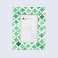 Picture Frames Mosaic Quatrefoil Pattern Bone & Resin Inlay Collection in 3 colors, 4x6