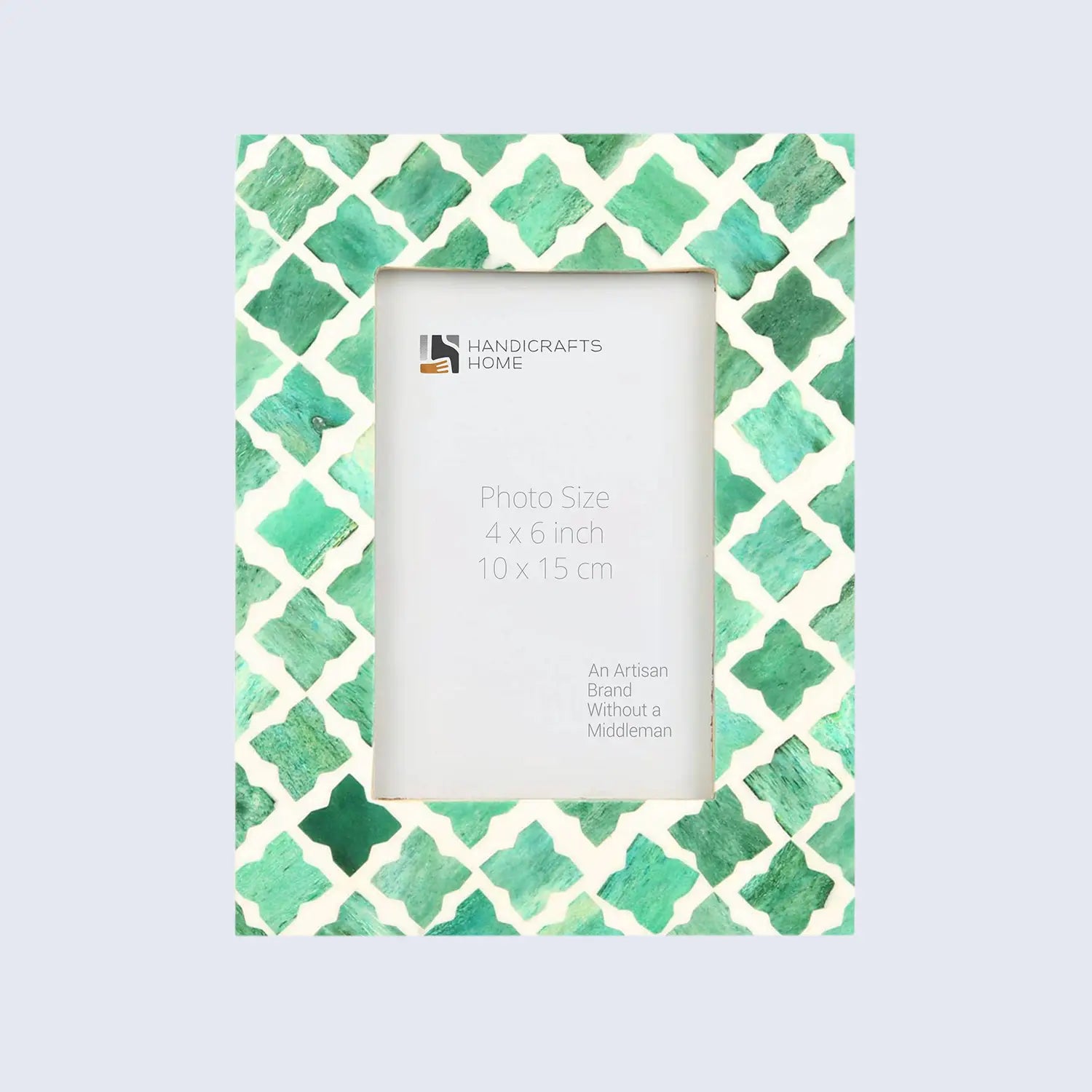 Picture Frames Mosaic Quatrefoil Pattern Bone & Resin Inlay Collection in 3 colors, 4x6