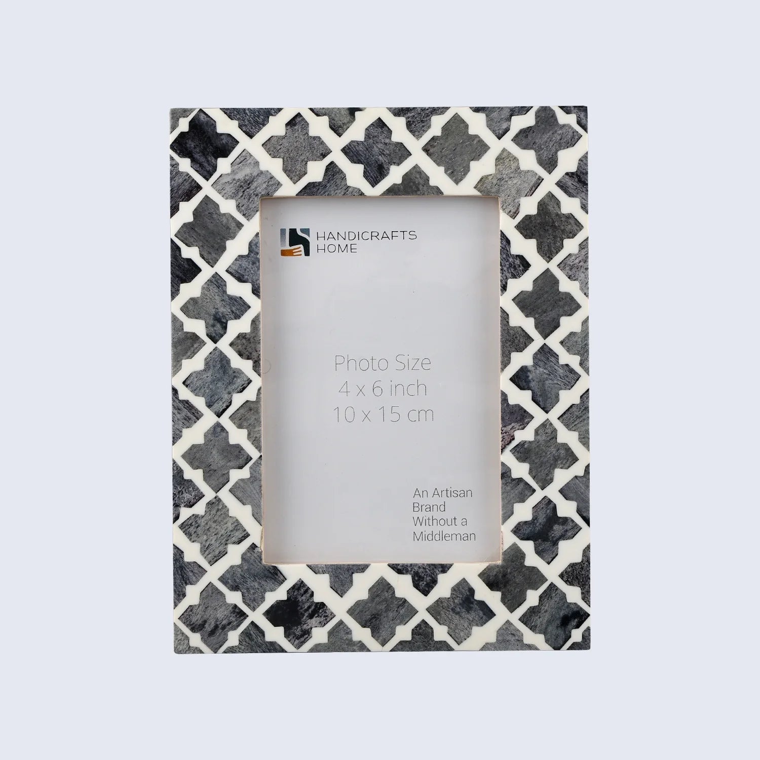 Picture Frames Mosaic Quatrefoil Pattern Bone & Resin Inlay Collection in 3 colors, 4x6