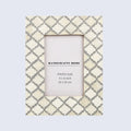 Picture Frames Moroccan Pattern Bone & Resin Inlay Collection in 2 Sizes, White & Grey