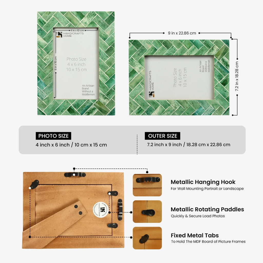 Picture Frames Nature Inspired Bone Inlay Collection in 4x6