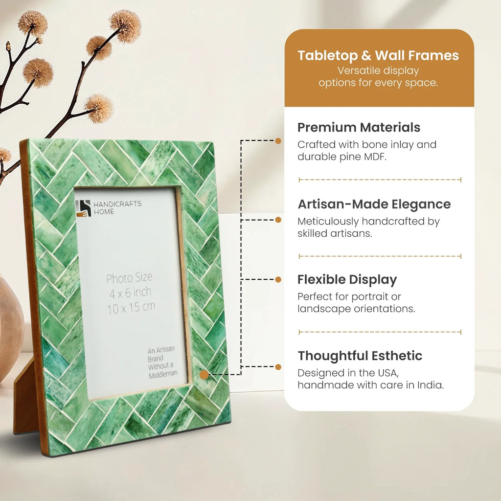 Picture Frames Nature Inspired Bone Inlay Collection in 4x6