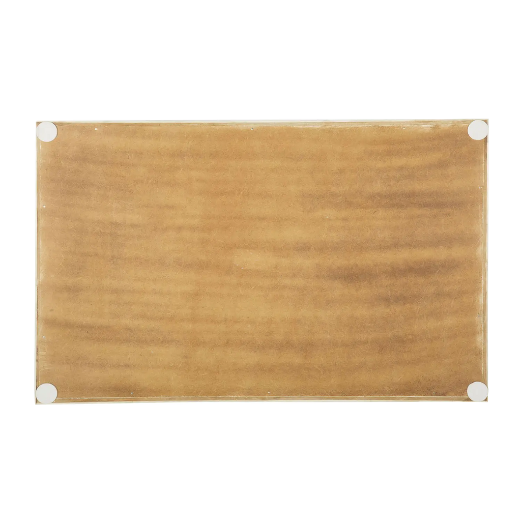 Decorative Tray Plain White Pattern Bone Inlay Collection in 2 Sizes