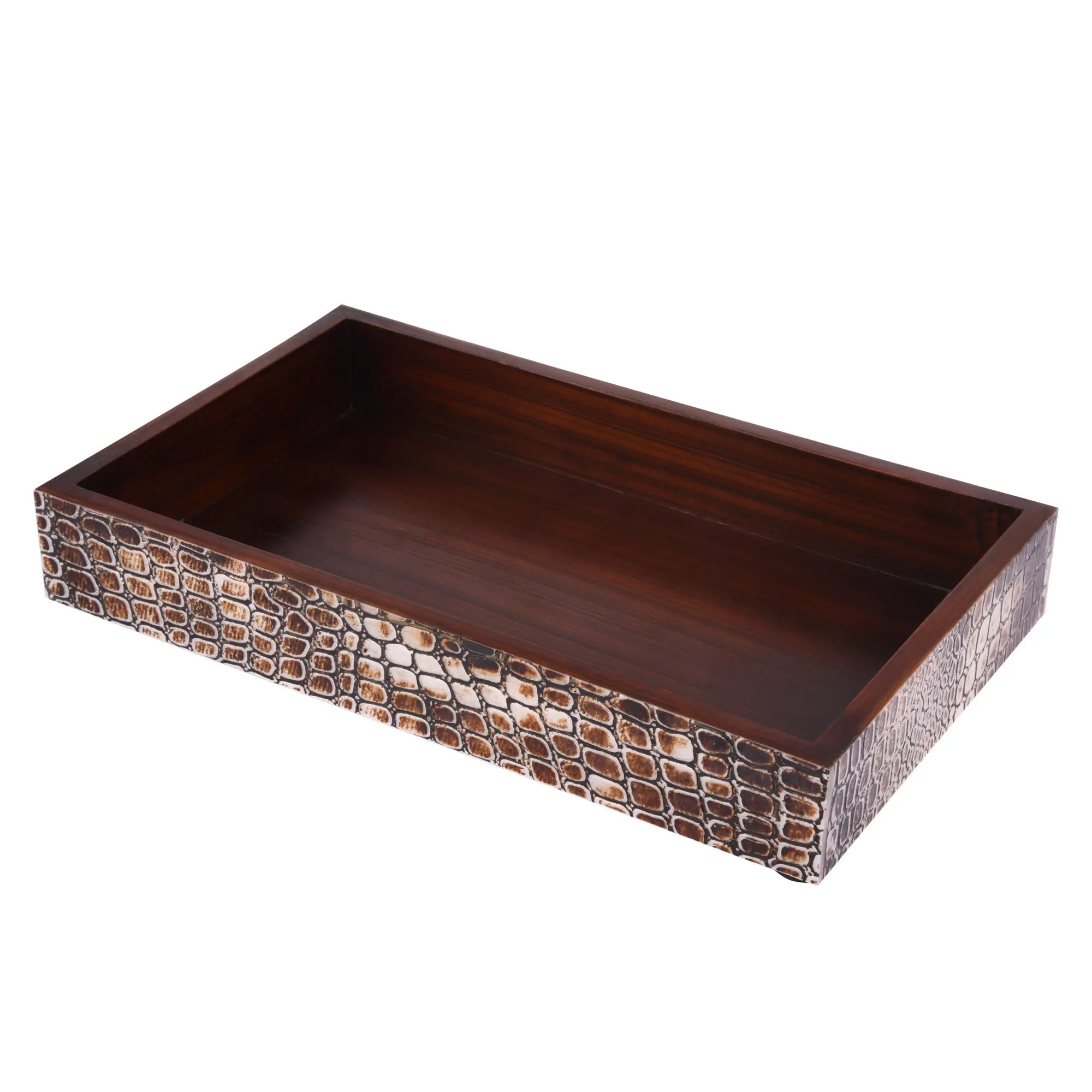 Vanity Trays Parlour Snap Pattern Bone Inlay Collection in 10x6