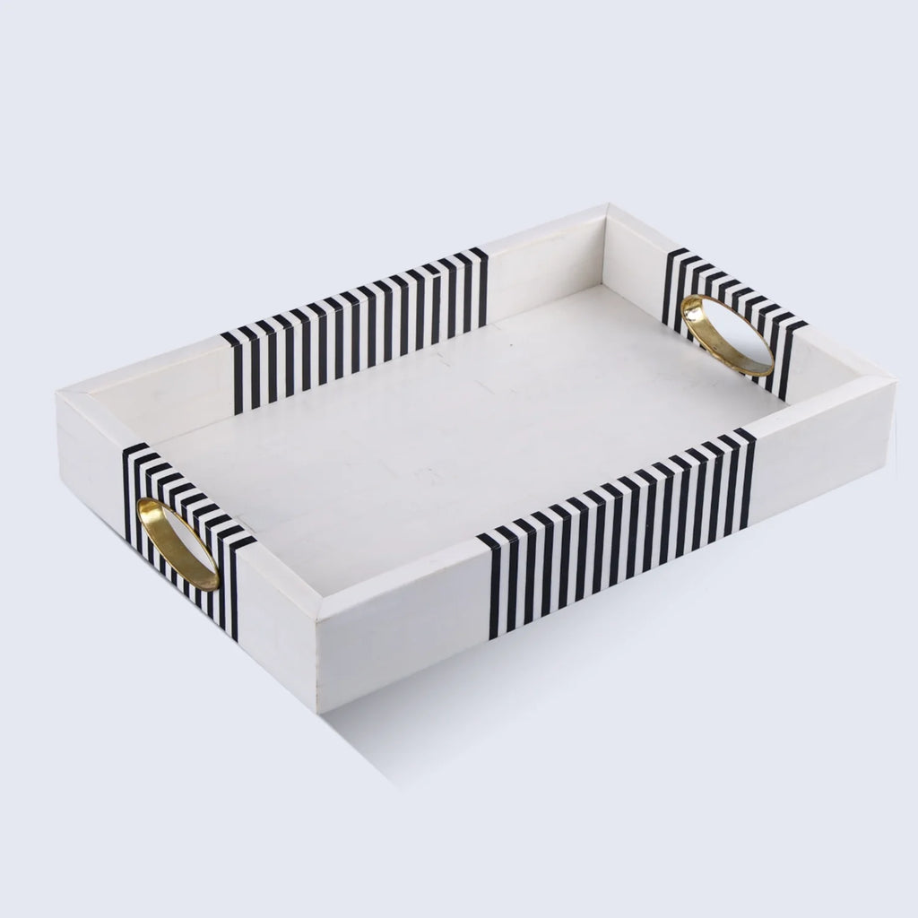 Decorative Tray Optique Reflect Pattern Resin Inlay Collection in 11x17