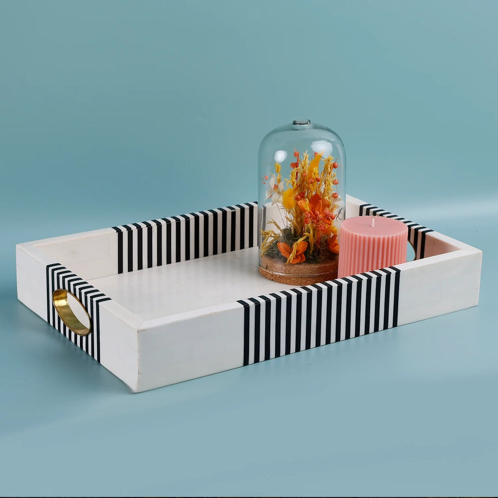 Decorative Tray Optique Reflect Pattern Resin Inlay Collection in 11x17