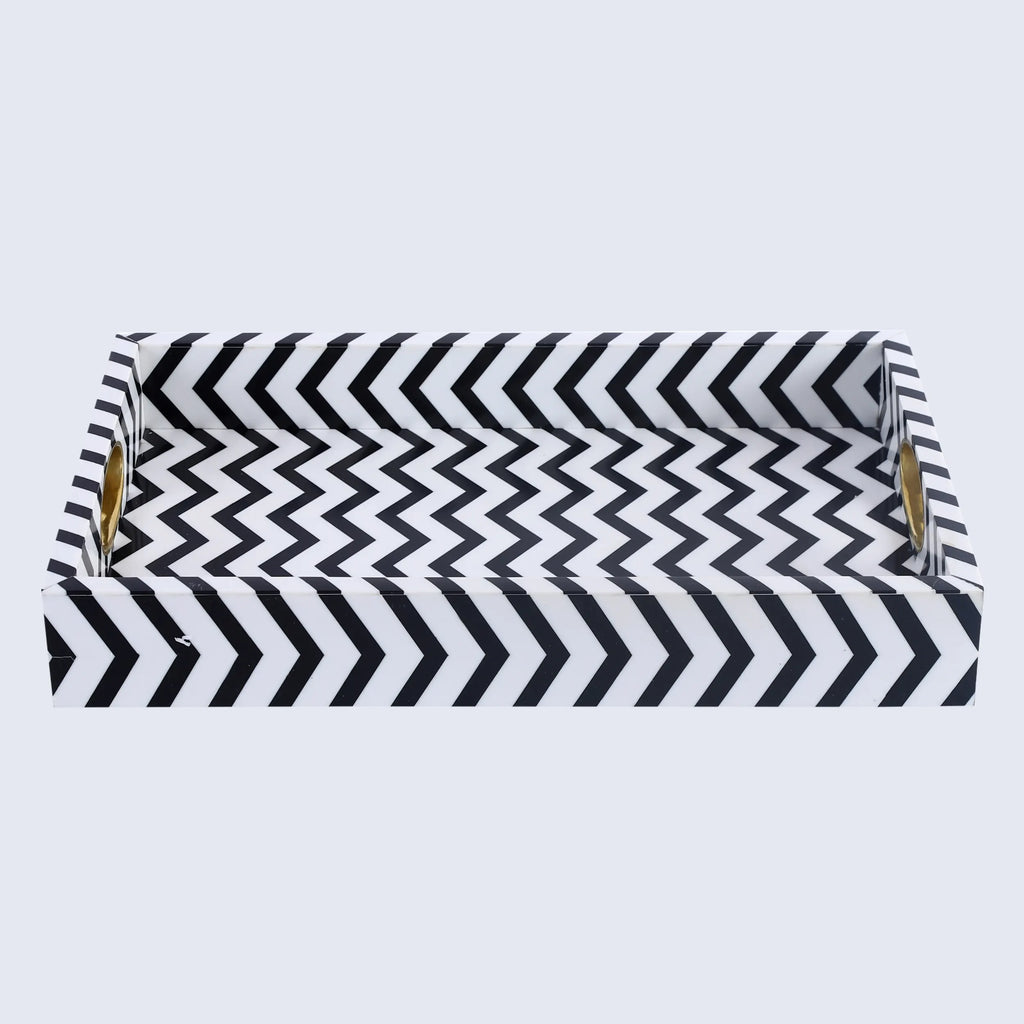 Decorative Tray Optique Safari Pattern Resin Inlay Collection in 11x17
