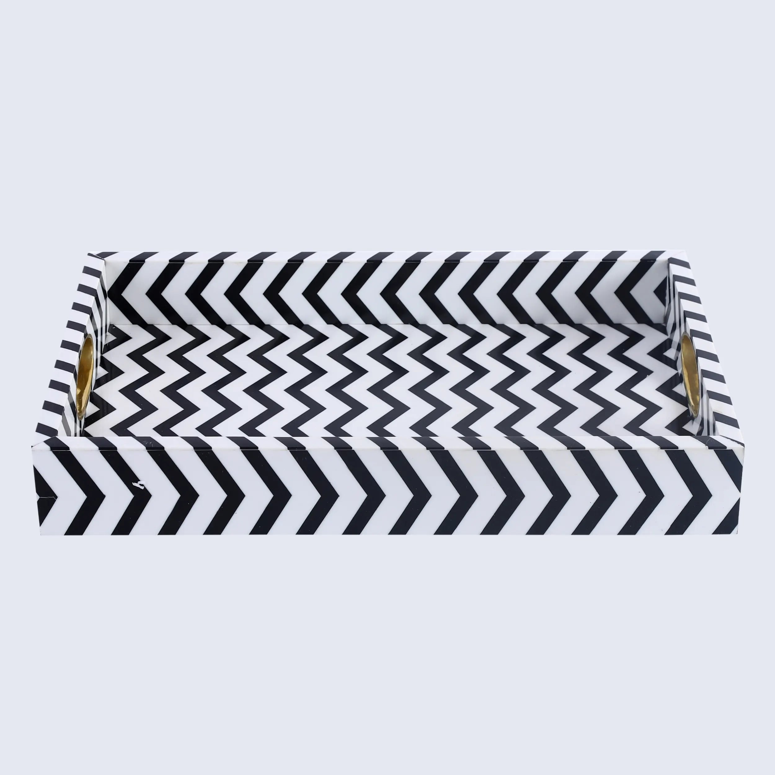 Decorative Tray Optique Safari Pattern Resin Inlay Collection in 11x17