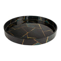 Decorative Tray Cosmos Fractal Pattern Brass & Resin Inlay Collection in 12x12