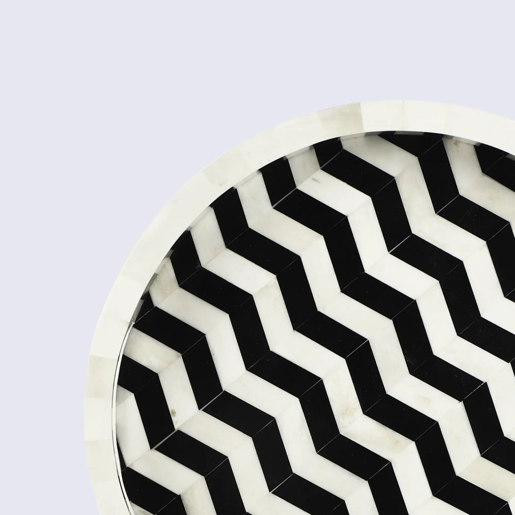 Decorative Tray Athens Dinami Pattern Resin Inlay Collection in 12x12 inches