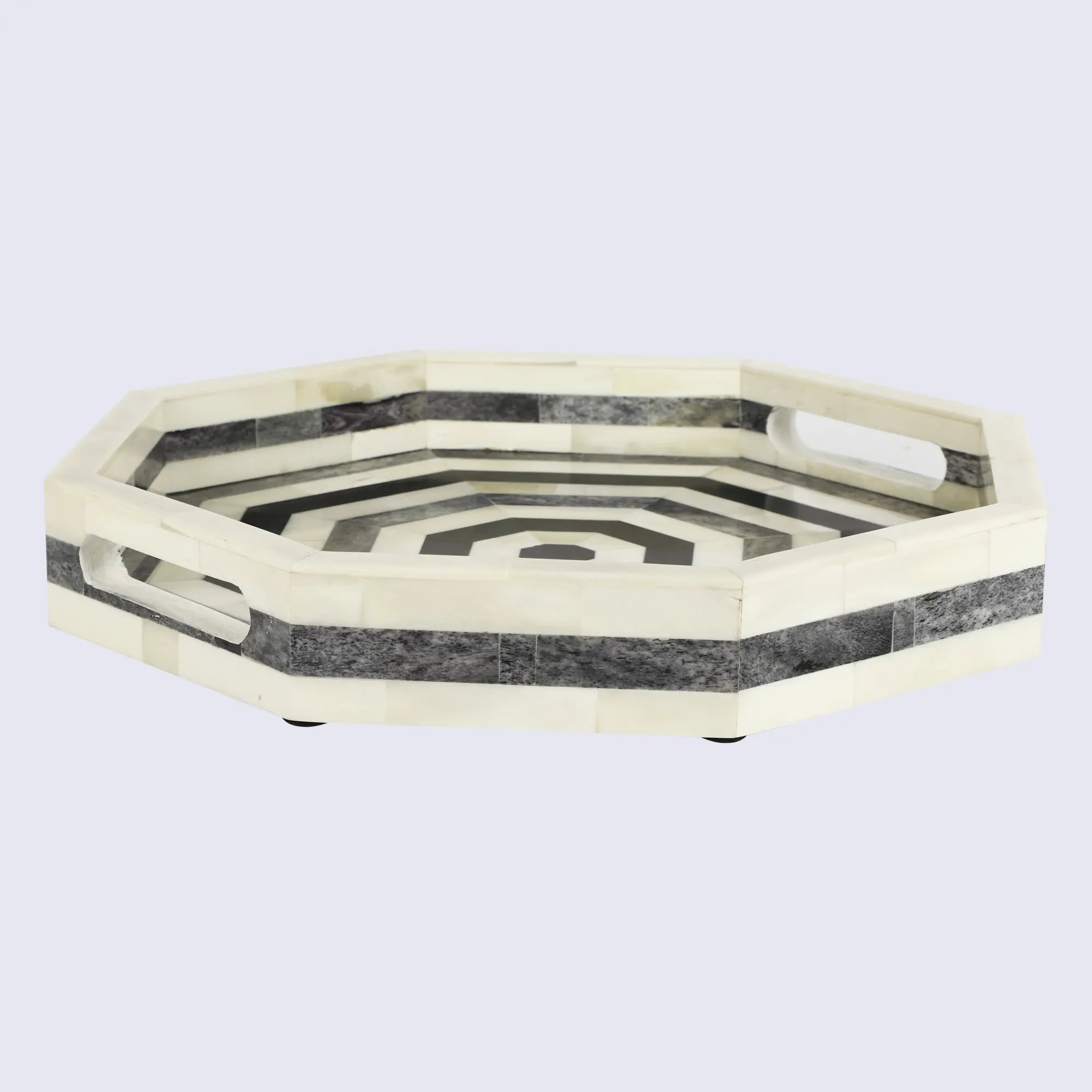 Decorative Tray Athens Dionysis Pattern Bone Inlay Collection in 12x12 inches